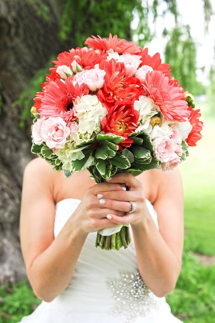 Brautstrauß Gerbera rot