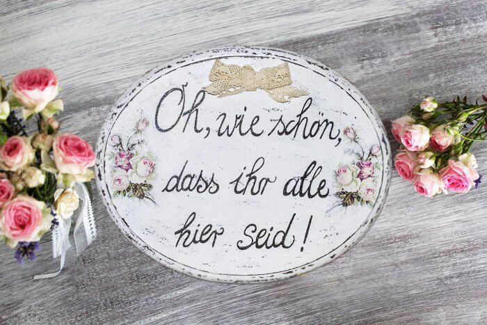 DIY Vintage Schilder selber machen zur Hochzeit