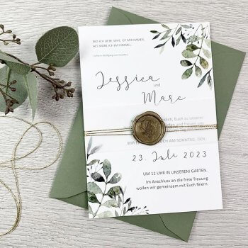 Eukalyptus Hochzeitseinladung