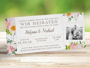 Hochzeitseinladung Ticket