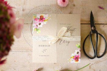 Kraftpapier Hochzeitseinladung
