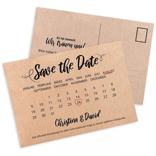 Save the Date Kalender  Kreative Ideen in unserer Bildergalerie