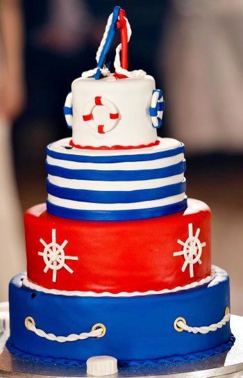 Heiraten auf dem Schiff Torte