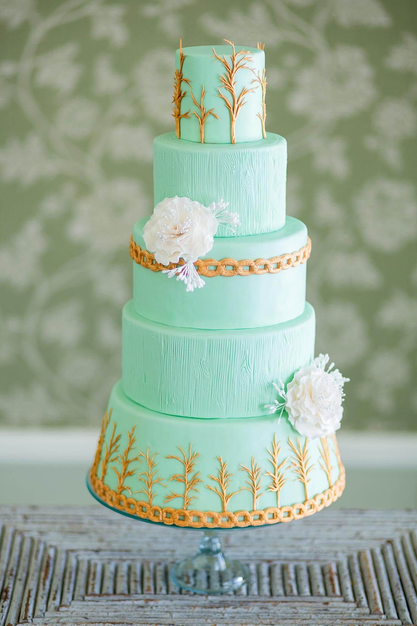 Hochzeitstorte in Mint