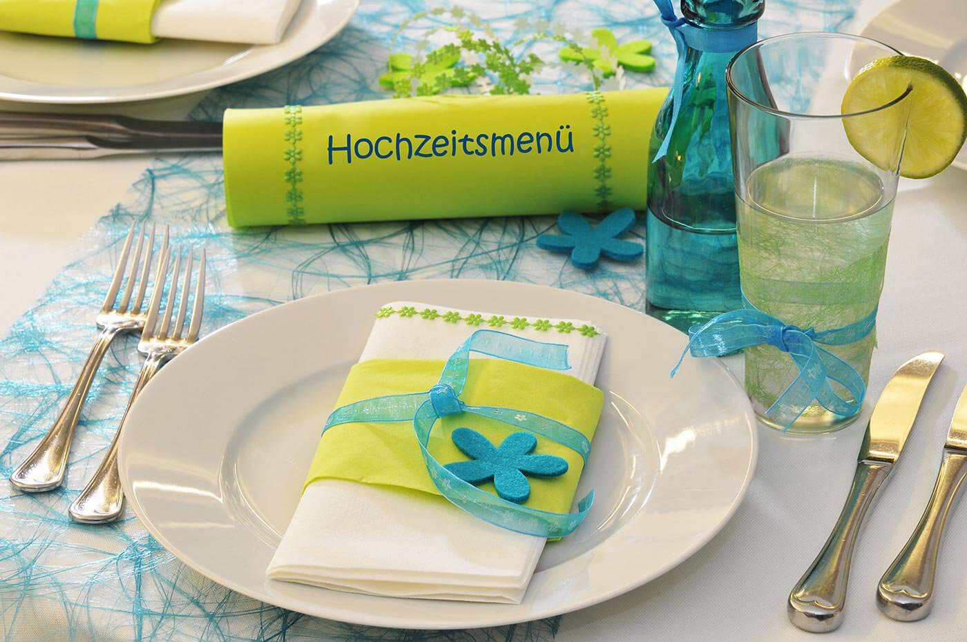 Hochzeitsmenue Tischdeko