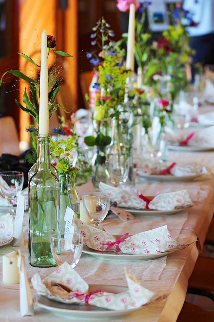 Hochzeitstischdeko selber machen