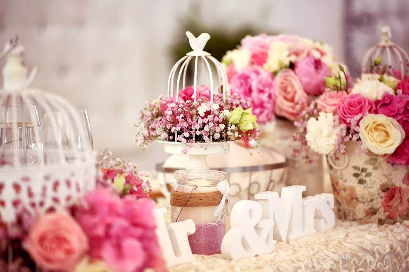 Tischdeko Hochzeit Pink