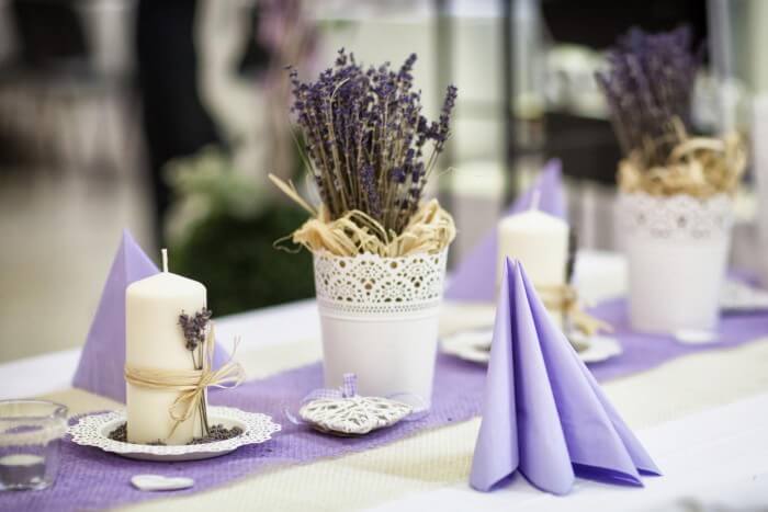 Tischdeko Lavendel