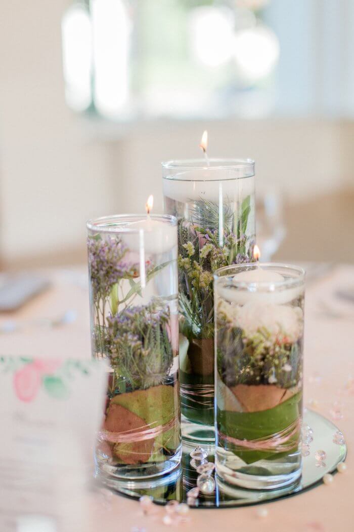 Tischdeko-Votivglas incl Sand & Teelicht Hochzeit Taufe 