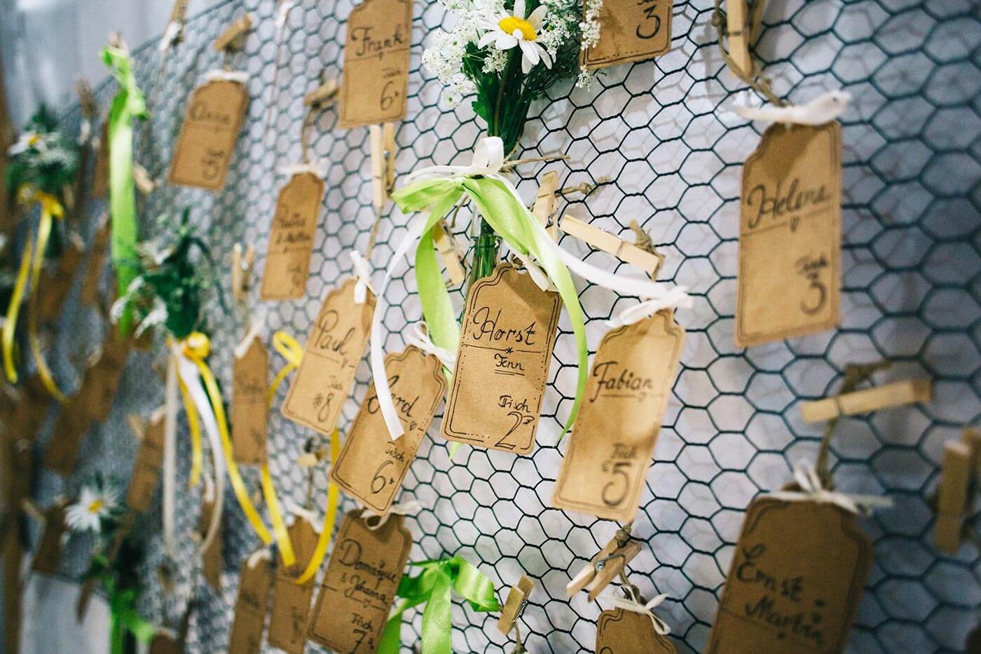 Ideen für Platzkarten zur Hochzeit