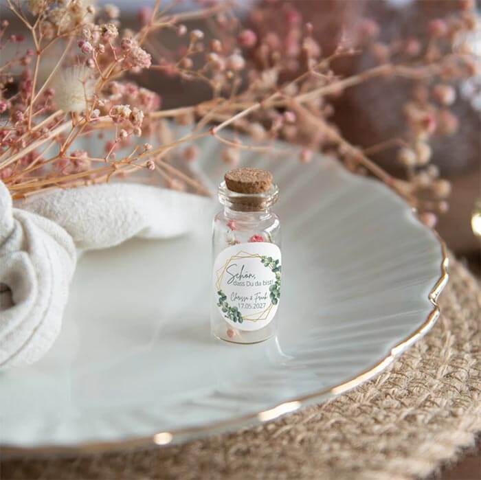 EinsSein Seifenblasen Lovegläschen - 24 Stück Rosa Für Hochzeit & Feiern