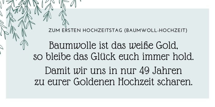 Baumwollhochzeit 1. Hochzeitstag Ideen, Tipps, Infos