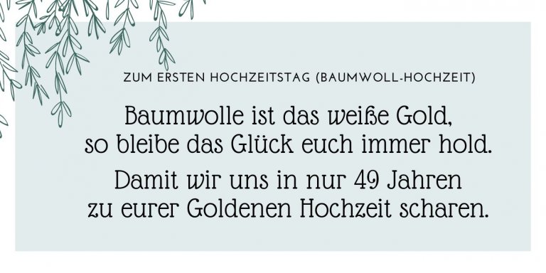 Baumwollhochzeit 1. Hochzeitstag Ideen, Tipps, Infos