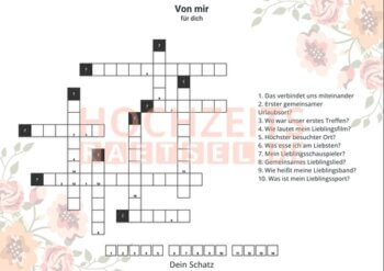Heiratsantrag Kreuzworträtsel
