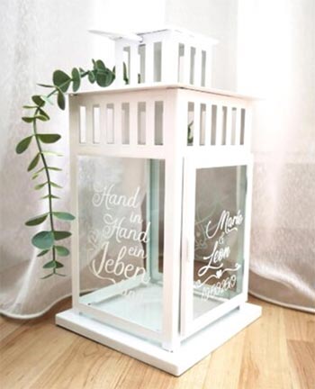 Hochzeit Laterne mit Spruch