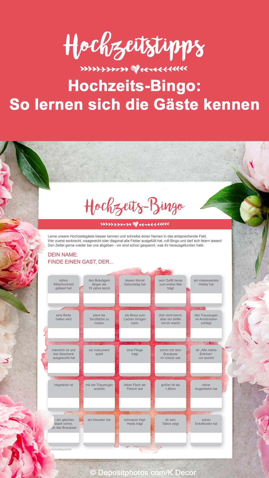 Hochzeits-Bingo