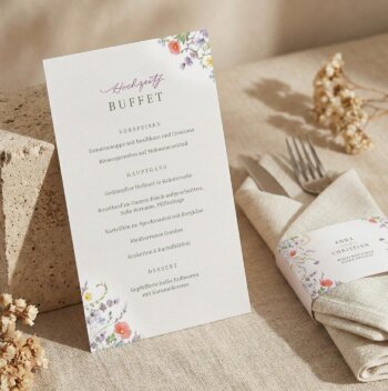 Hochzeits-Menü-Karte