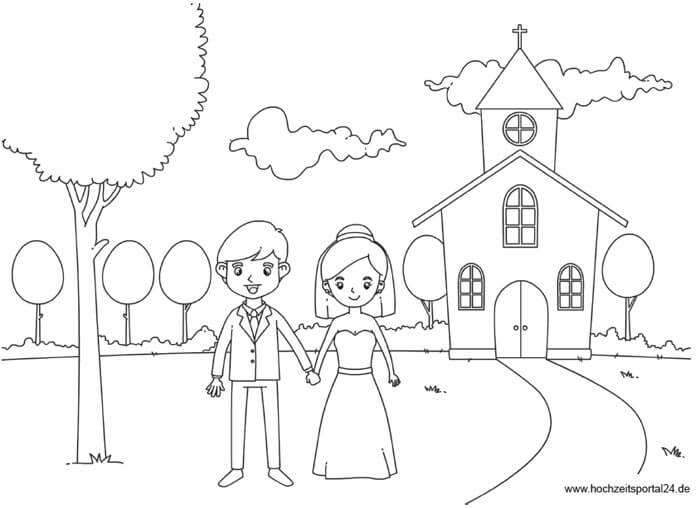 Ausmalbilder Hochzeit | Hochzeitsmalbuch als PDF kostenlos