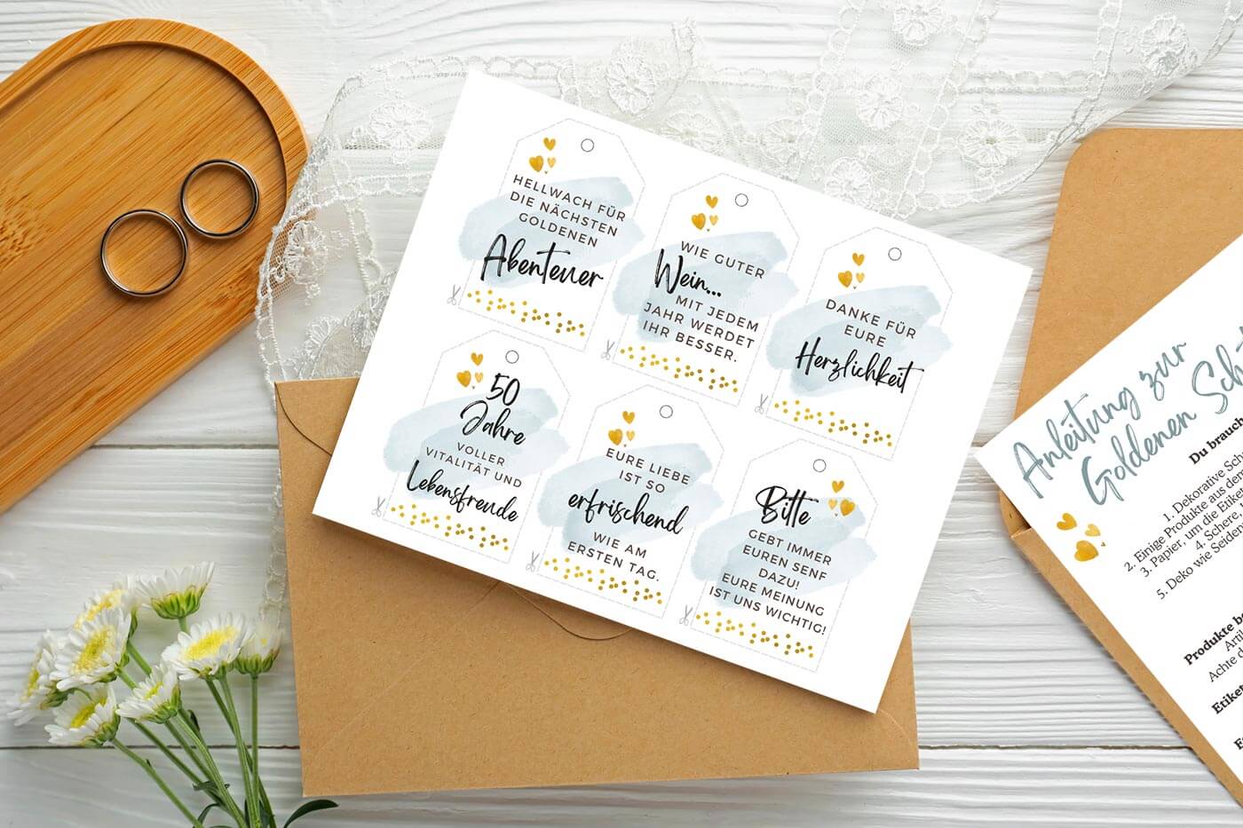 Geschenke zur goldenen Hochzeit basteln