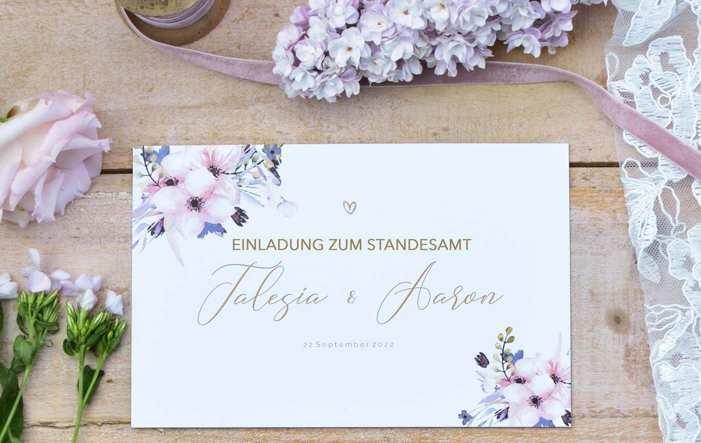 Trauung einladungskarten standesamtliche Hochzeitseinladung Text: