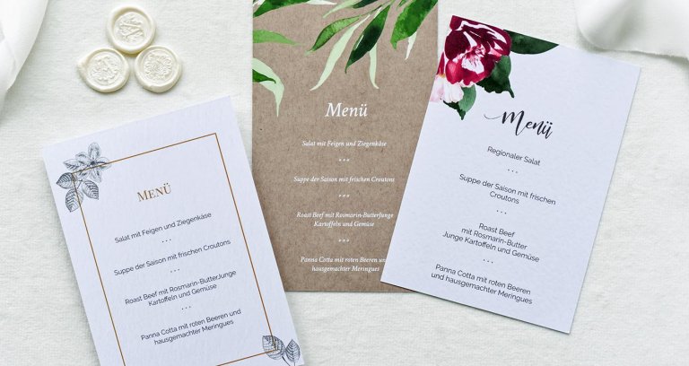 Menükarten zur Hochzeit Die TOP 50 Beispiele, Ideen & Inspirationen