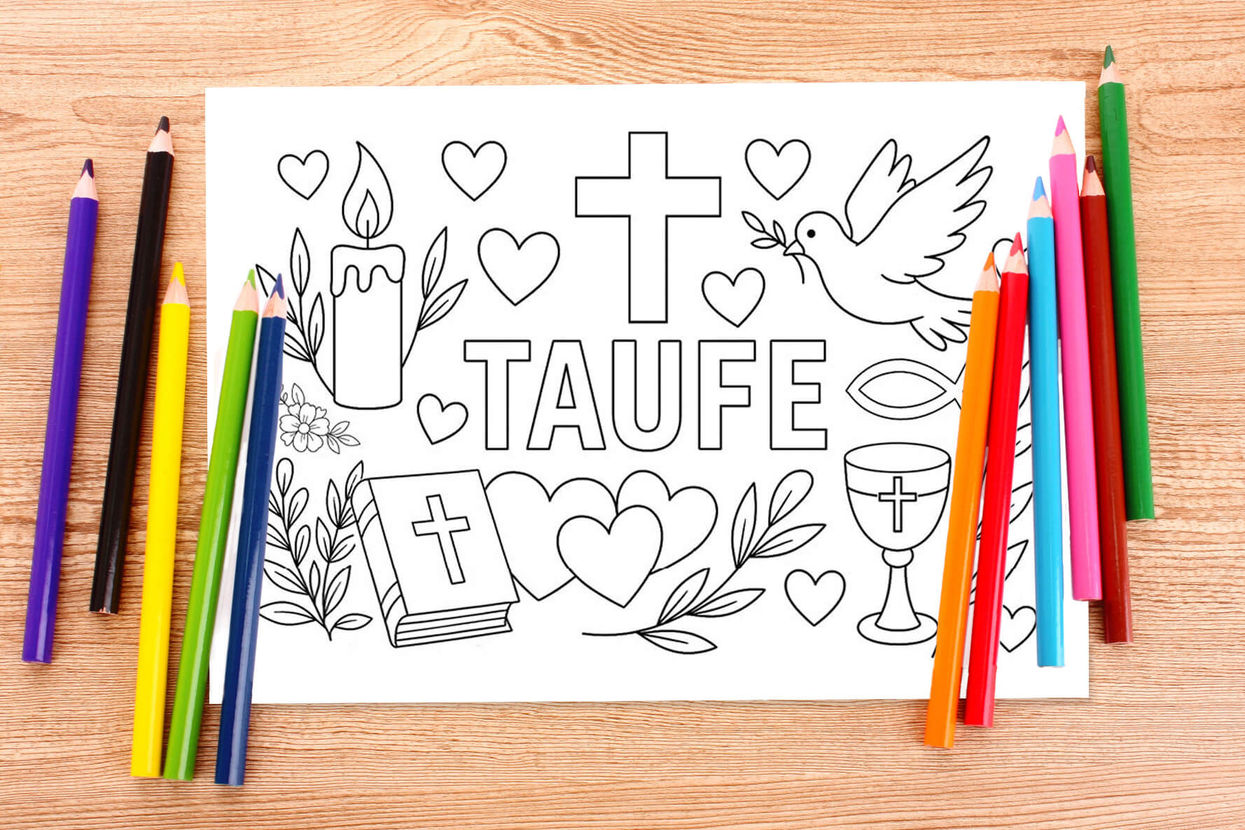 Ausmalbilder Taufe