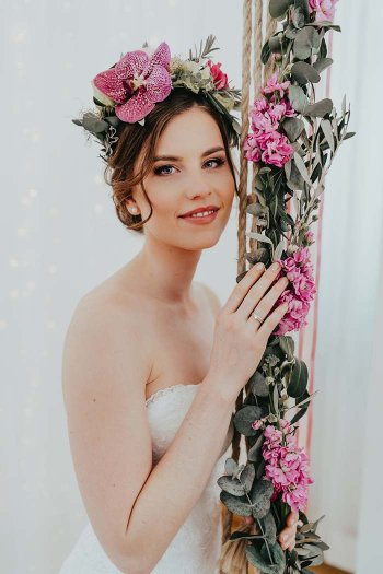 Blumenkranz Hochzeit echte Blumen