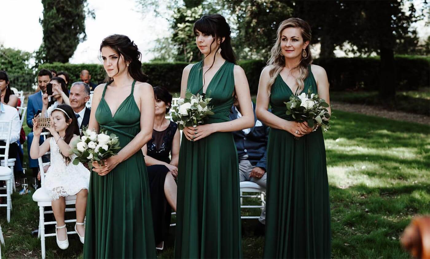Brautjungfernkleider dunkelgrün
