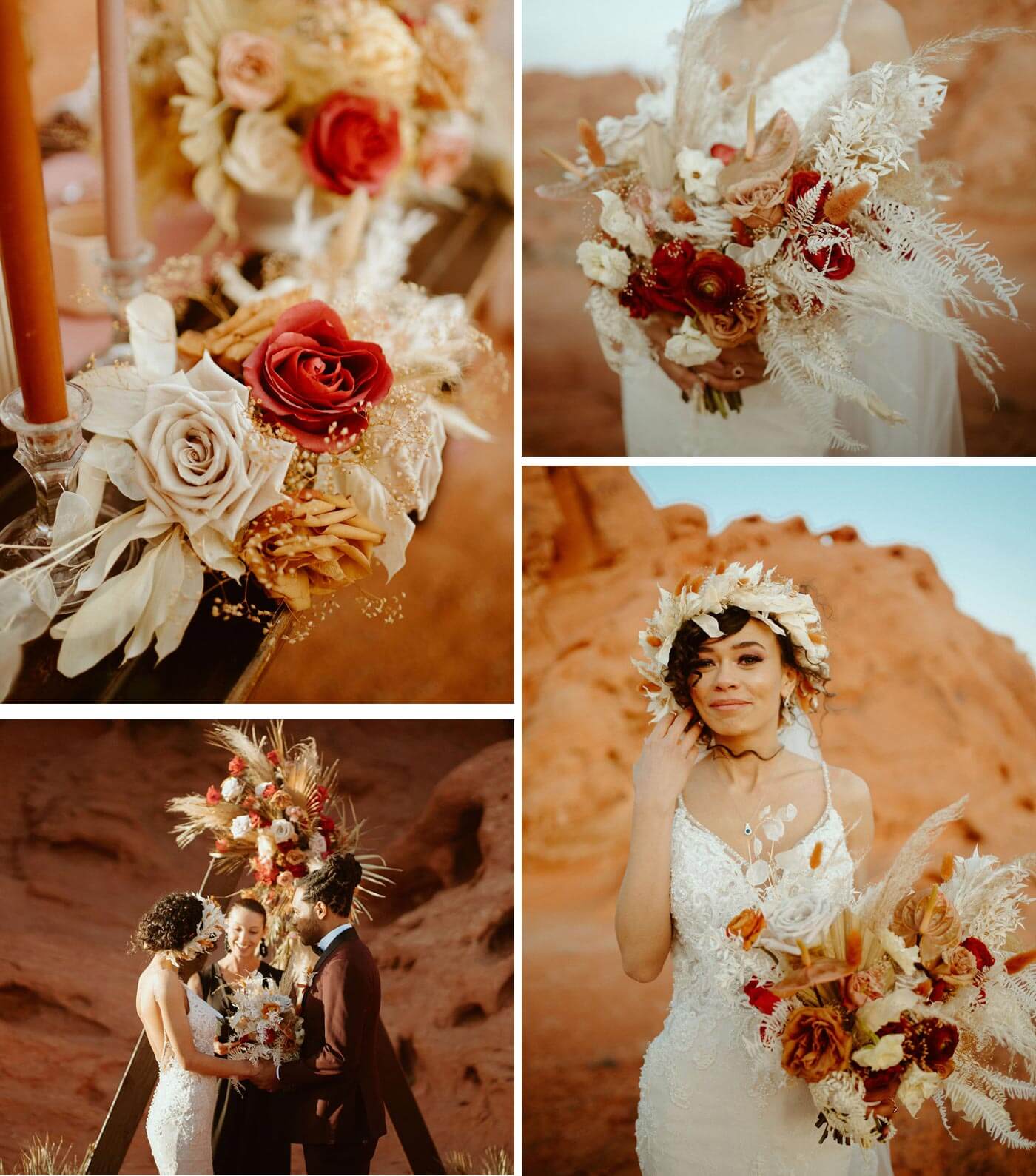 Brautstrauß mit Trockenblumen
