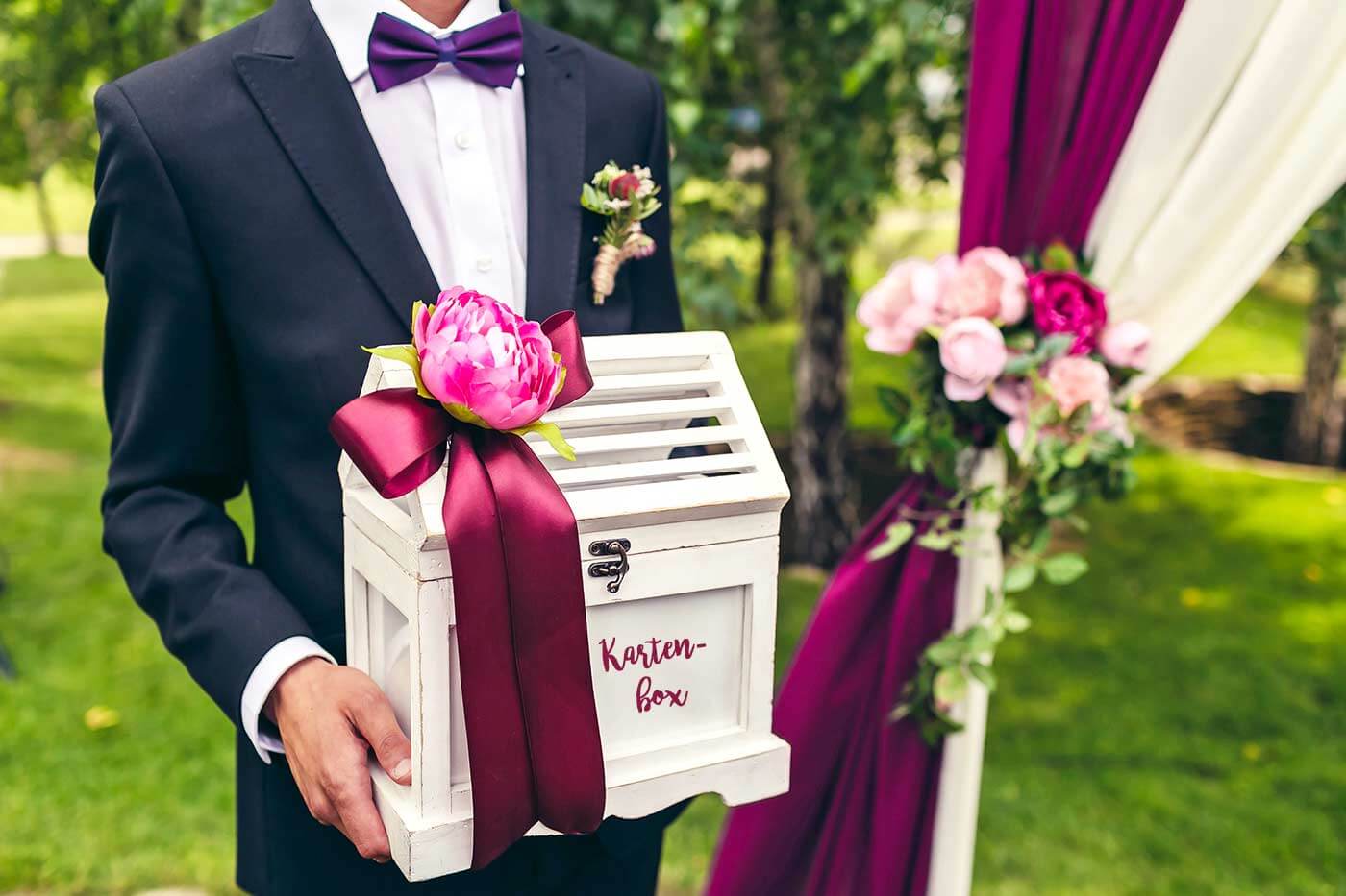 Briefbox Erinnerungsbox Brieftruhe Kartenbox Hochzeitsgeschenk CALLA SILBER-GRAU zur Hochzeit 