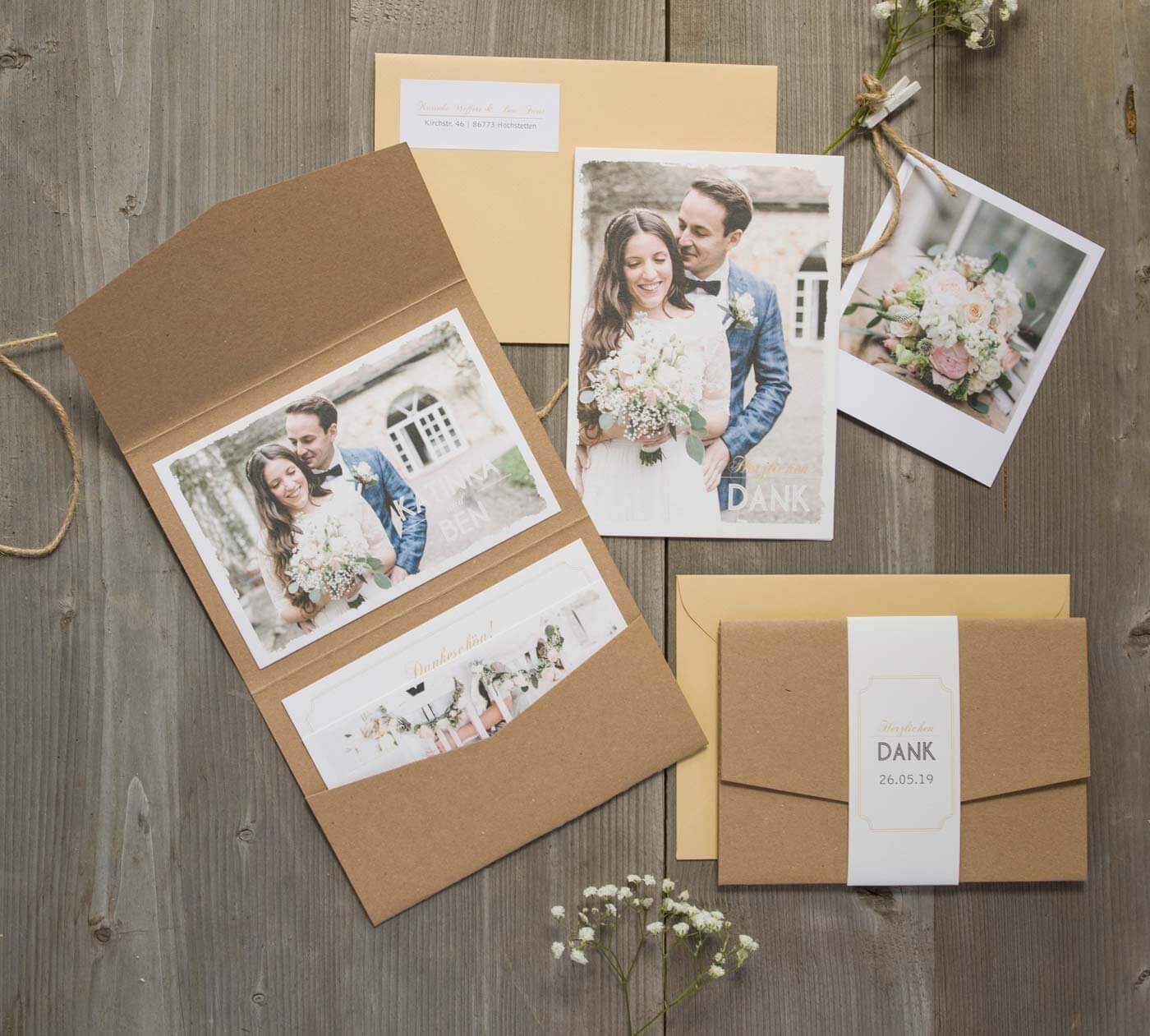 Dankeskarten Hochzeit Große Übersicht mit Tipps zu Text &amp; Gestaltung!