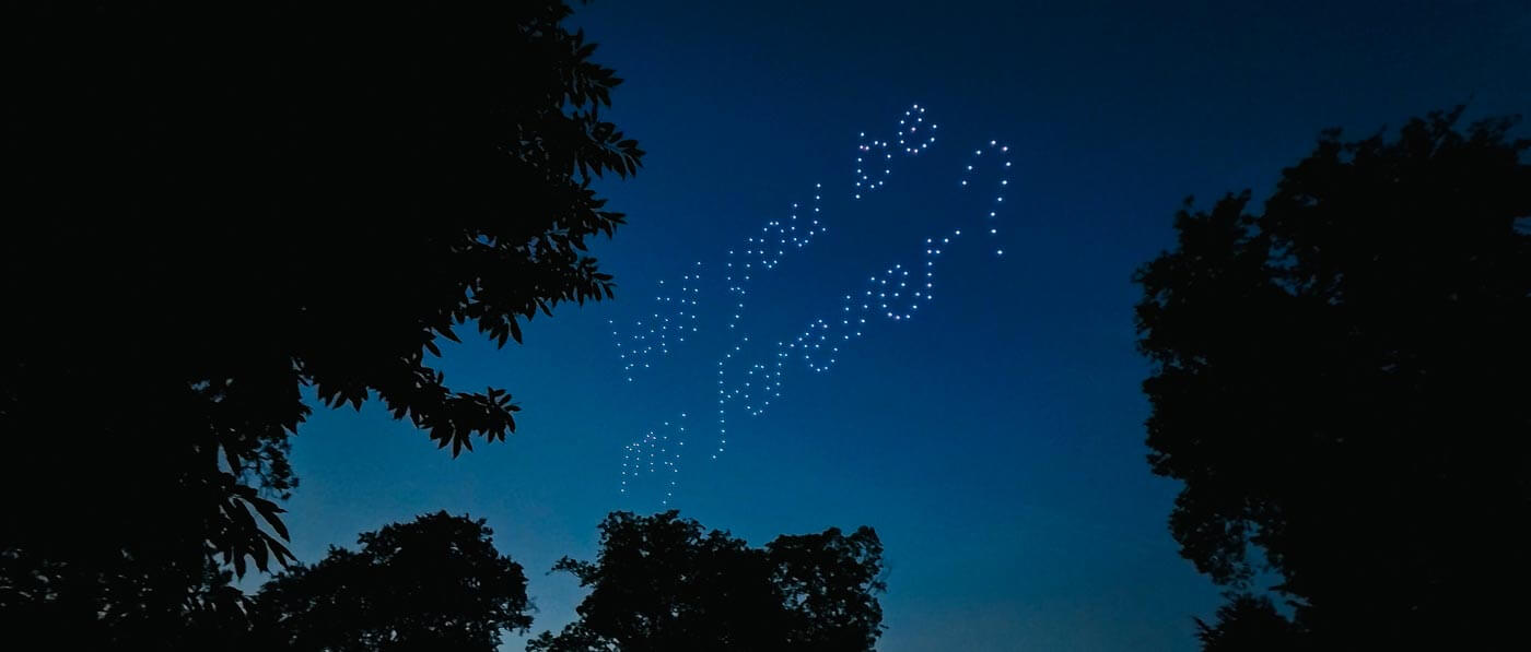 Drohnenshow Heiratsantrag