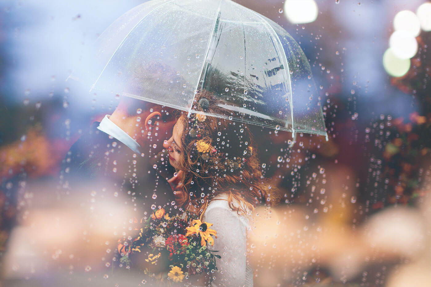 Hochzeit im Regen