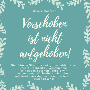 Hochzeitstermin verschieben