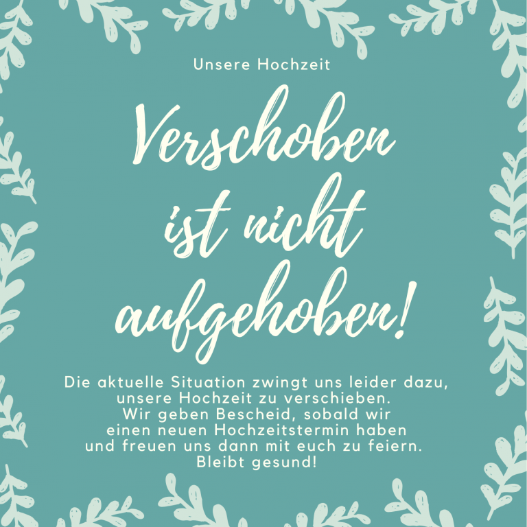 Hochzeit verschieben Wie können wir das organisieren?