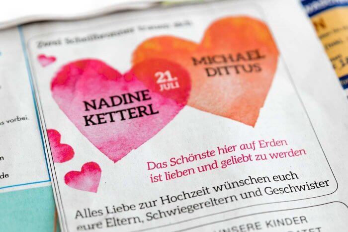 Hochzeitsanzeigen Schone Textvorschlage Fur Die Heiratsanzeige