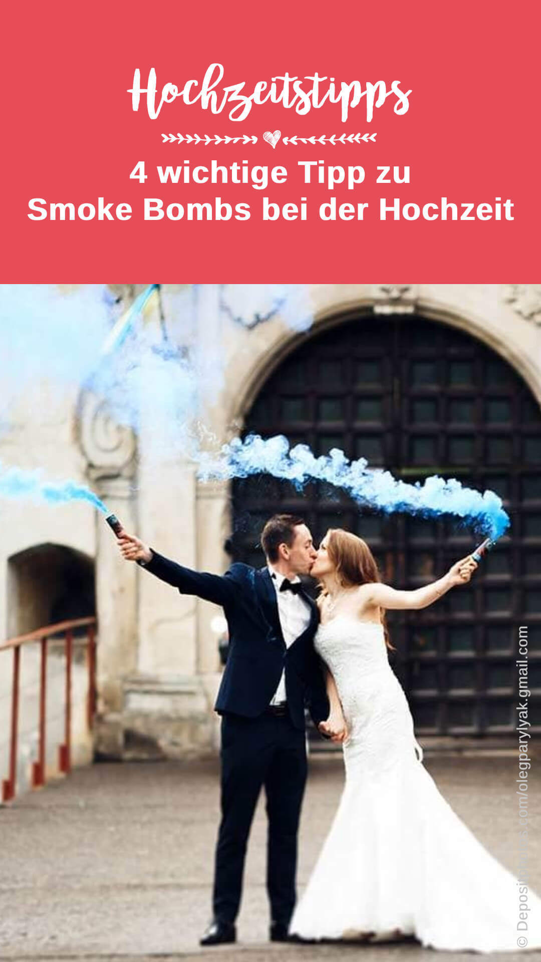 Hochzeitsbilder bunter Rauch