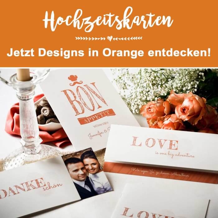 Hochzeitskarten in Orange