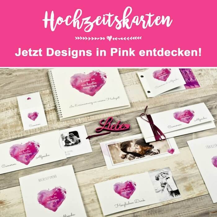 Hochzeitskarten in Pink