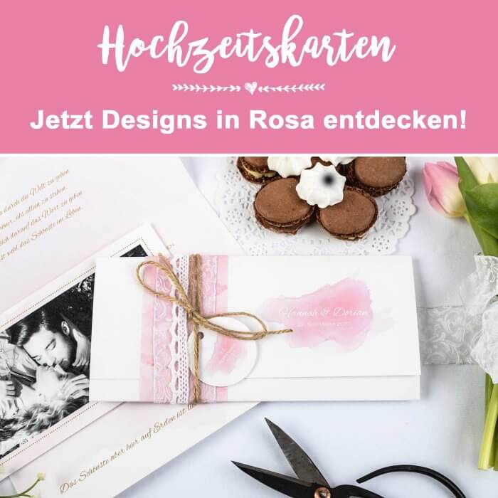 Hochzeitskarten in Rosa