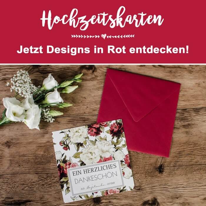 Hochzeitskarten in Rot