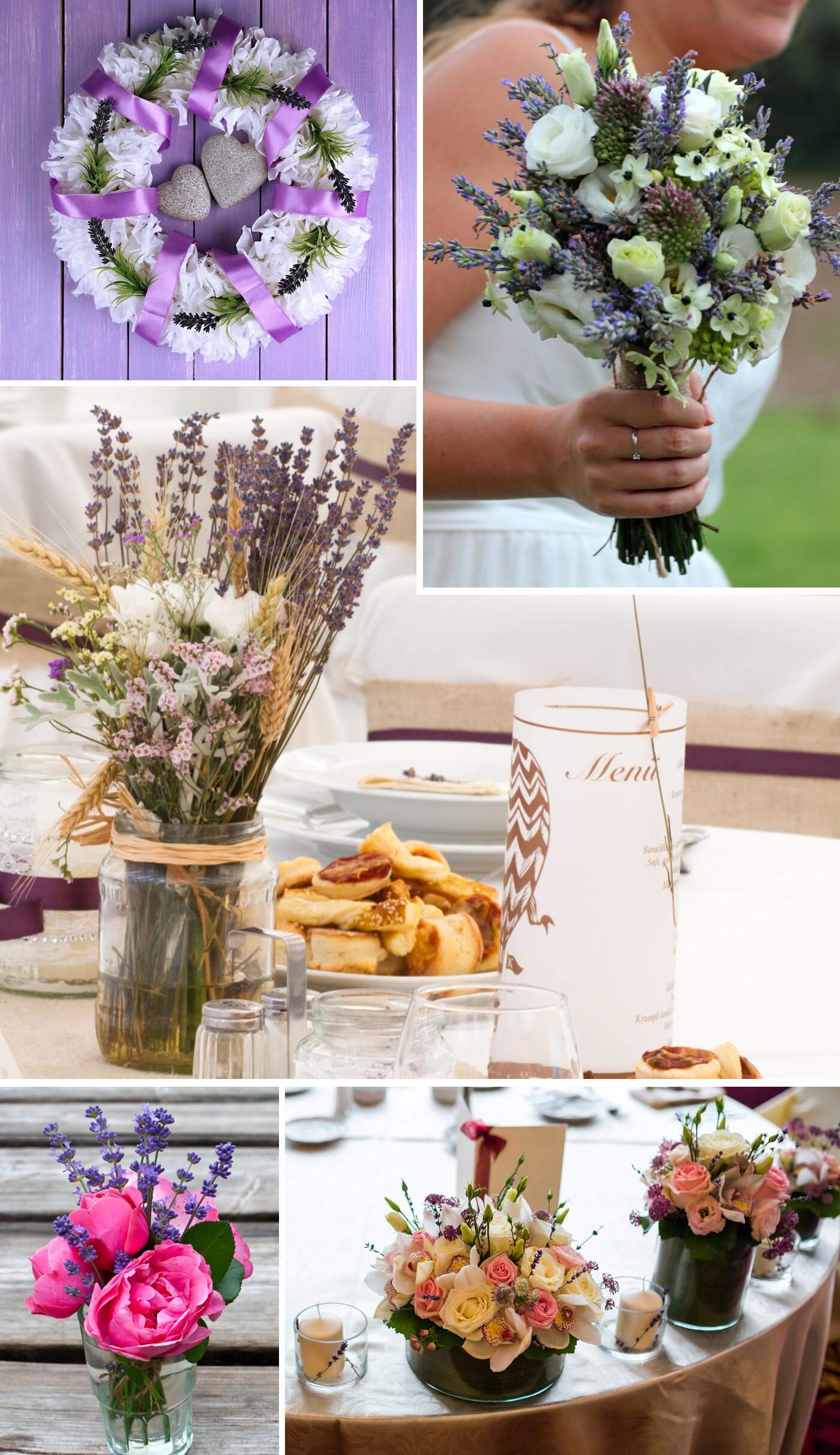 Hochzeitsdeko Lavendel | Schöne Deko Ideen für Tisch &amp; Co.