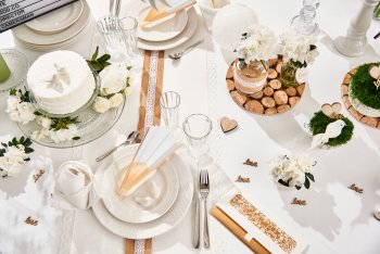 Hochzeit Tischdeko Weiß