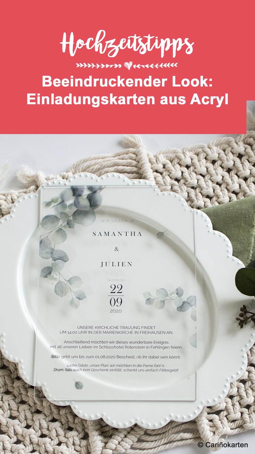 Hochzeitskarten Acryl