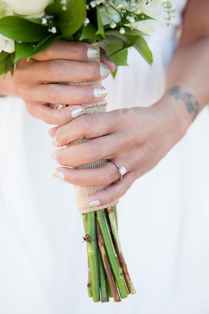 Nägel für die Hochzeit mit Stamping