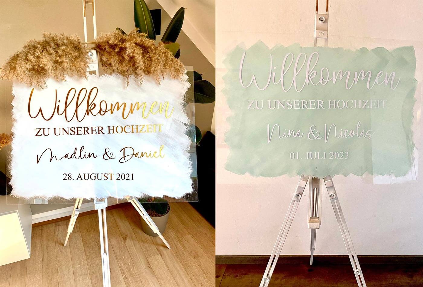 Hochzeitsschild willkommen