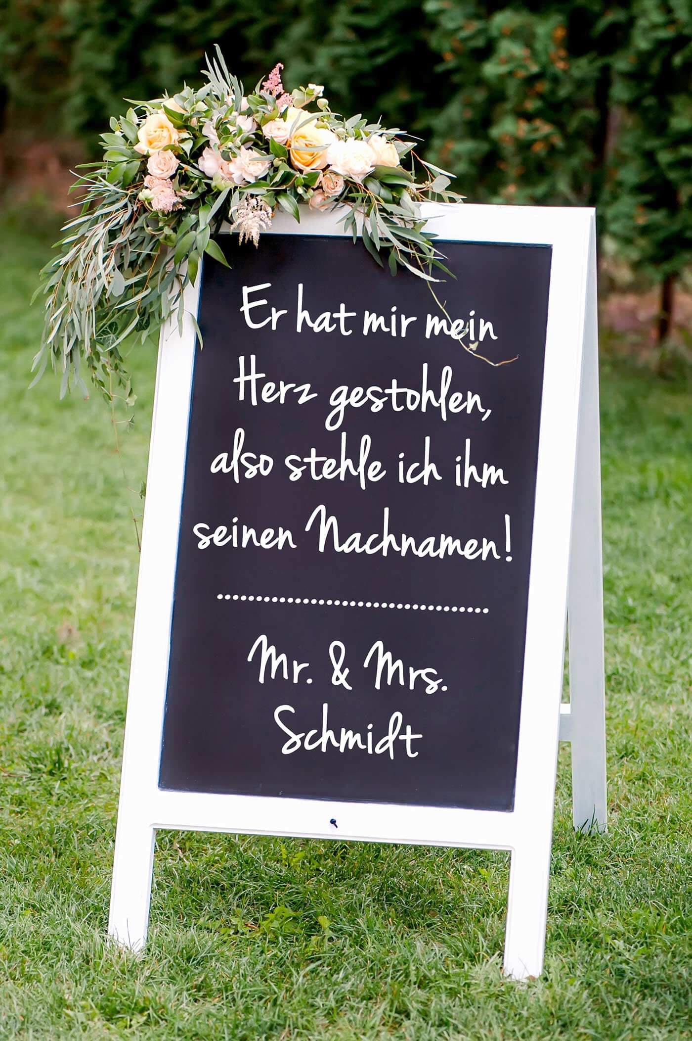 Hochzeit Schild