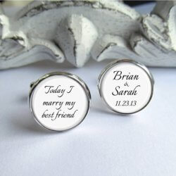 Customizable cufflinks for the groom