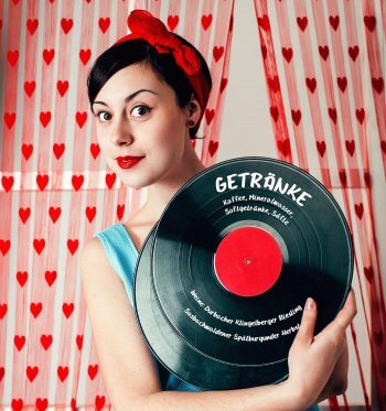 Rockabilly Deko mit Schallplatten