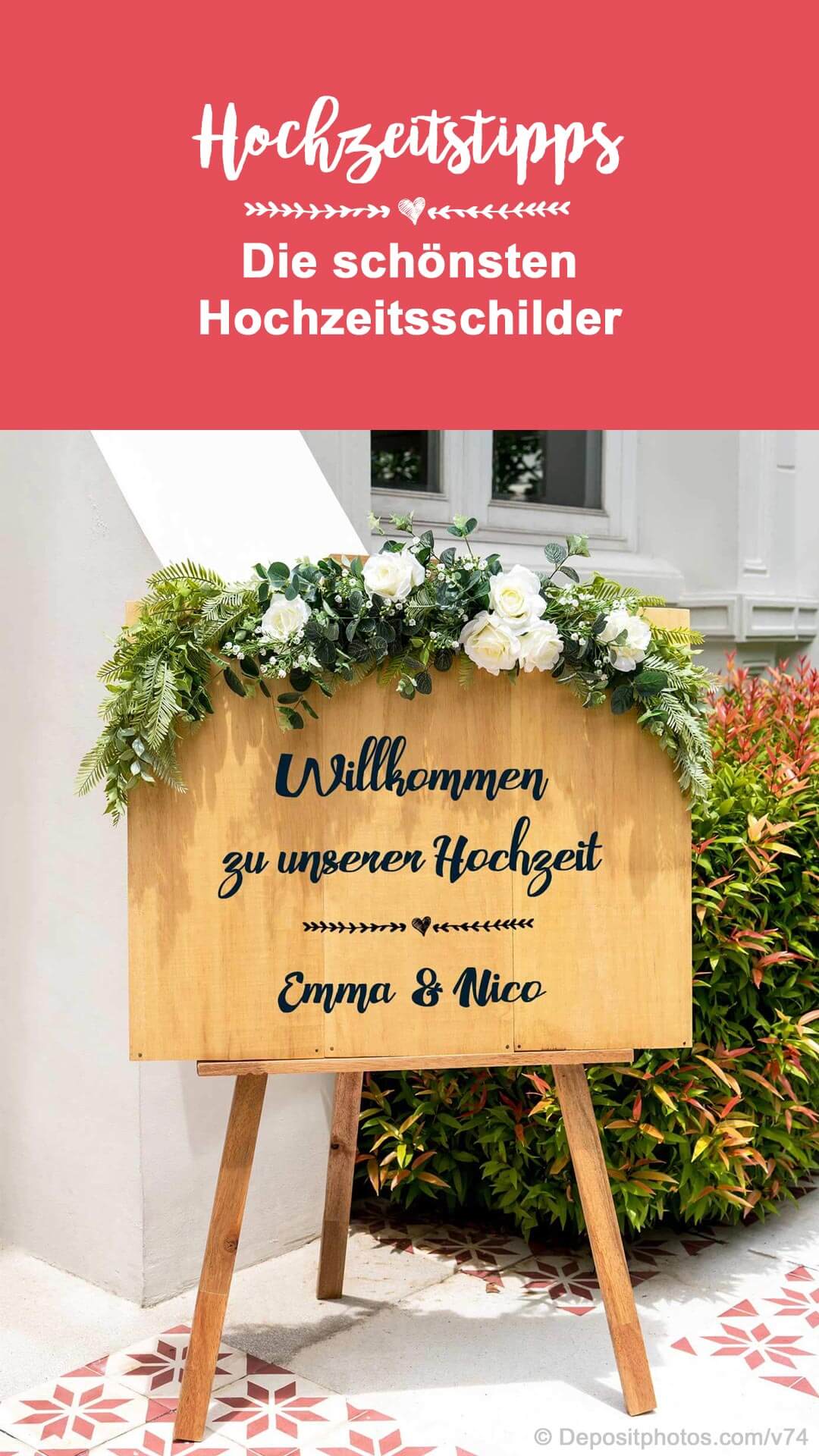 Schilder zur Hochzeit